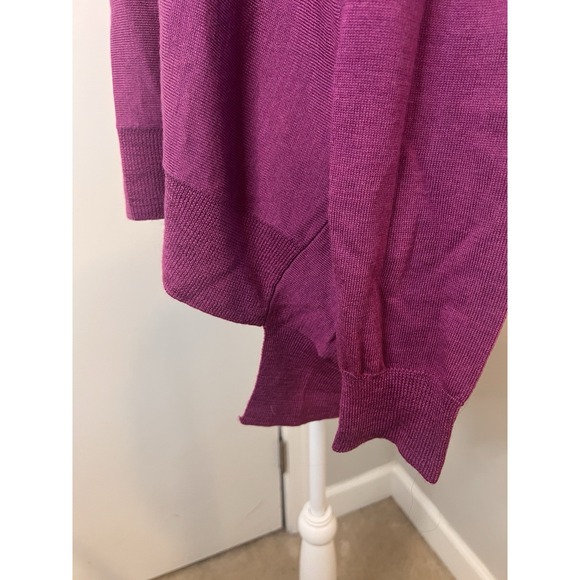 Eileen Fisher Merino Wool Magenta Pink High Low Sweater Large Spring - Picture 4 of 9